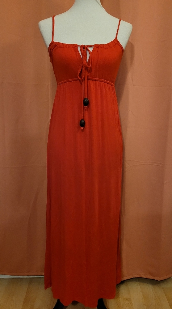 Jolie Wood Bead Accent Maxi Dress
